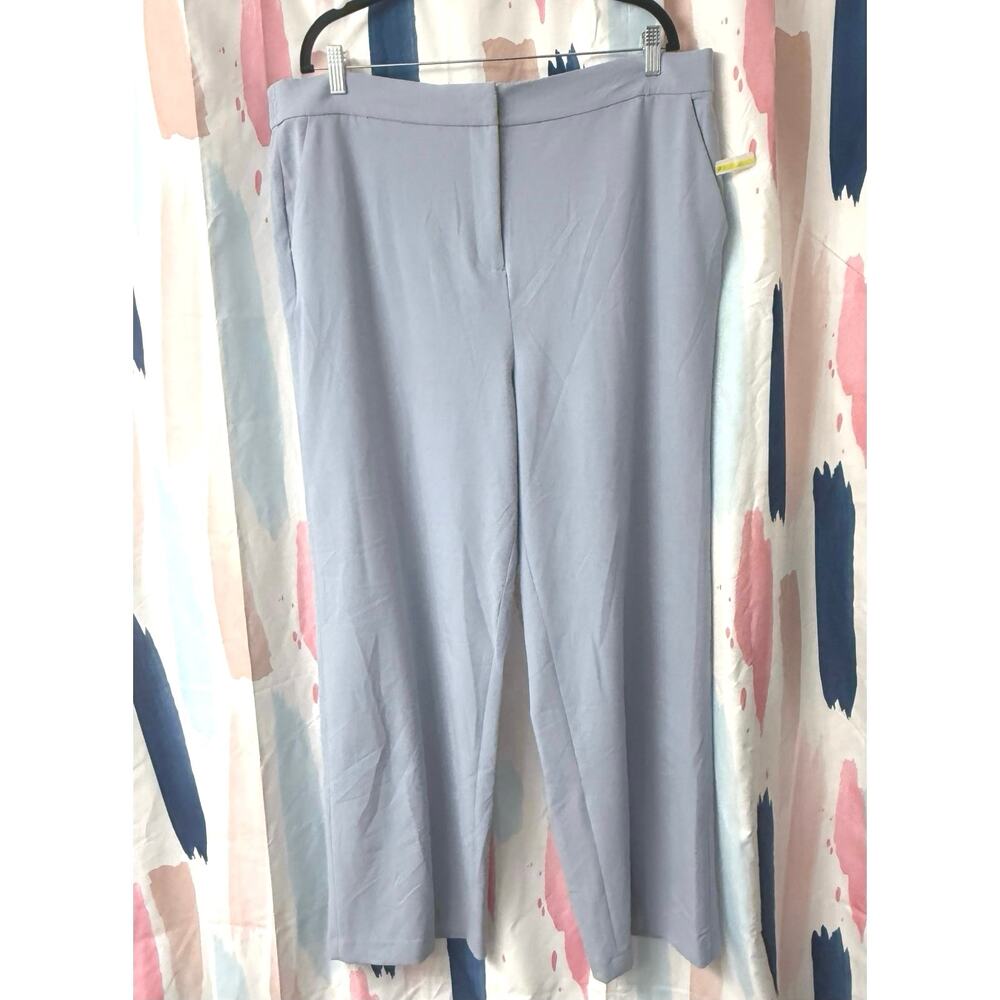 Halogen Light Blue Elastic Back Wide Leg Pants Size 1X